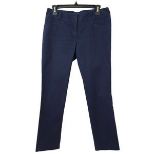 Laundry By Shelli Segal Crop Capri Pants Womens 4 Blue Mid Rise Cotton Blend